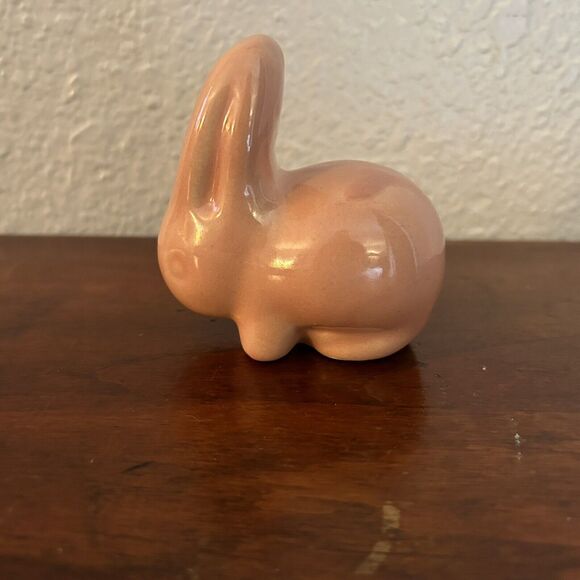 Vintage Bunny Rabbit Pink Cotton Ball Holder Dispenser Easter - Picture 1 of 6